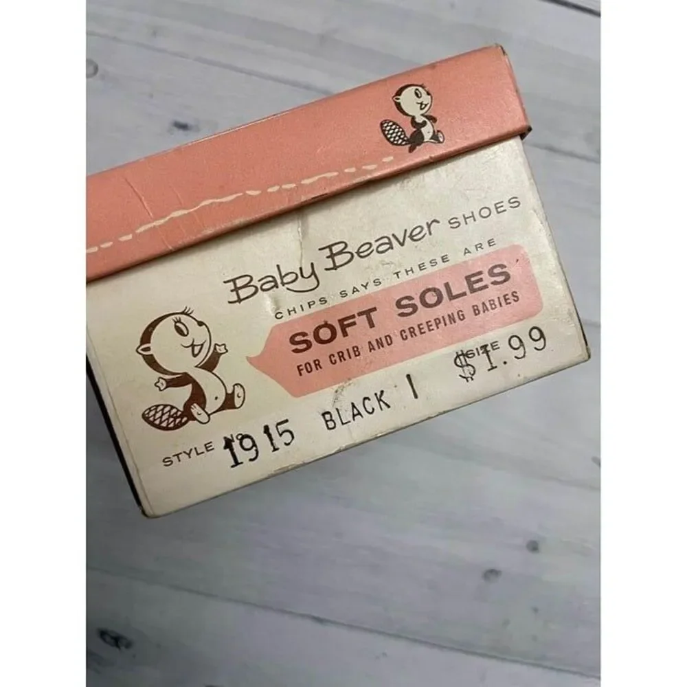 Vintage baby beaver baby Shoes Size 1‎